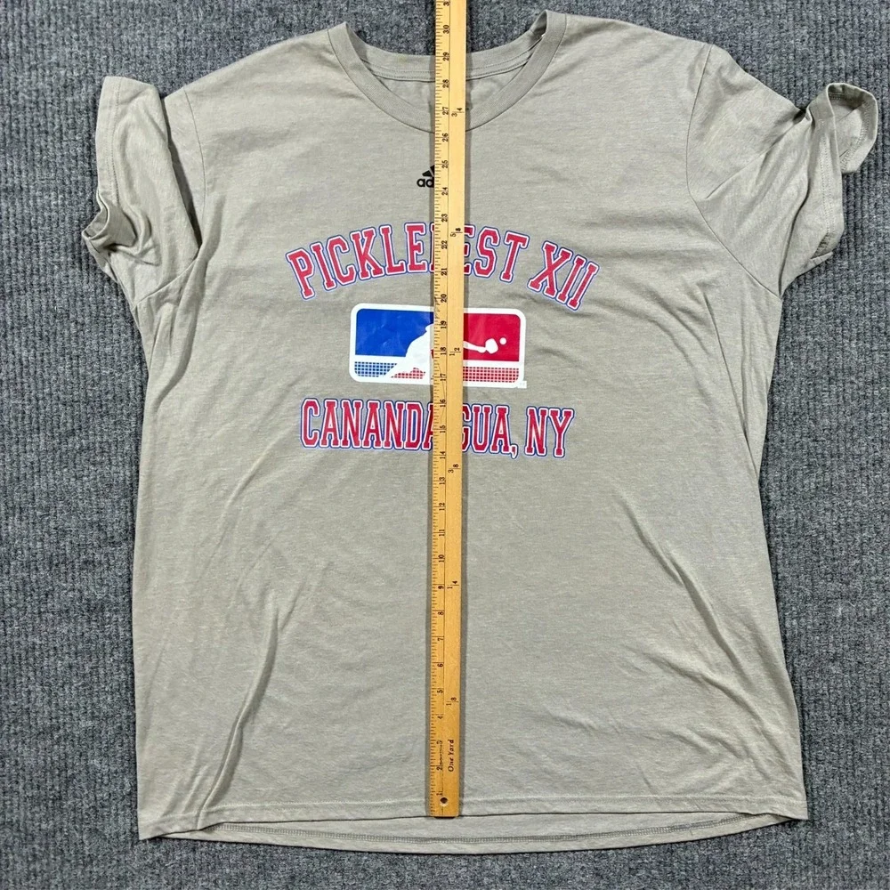 Adidas Picklefest XII Performance T-Shirt Mens Size 2XL Gray Pickleball Event - Picture 5 of 9